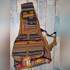 Boho Hippie Foldup Backpack Festival Bag